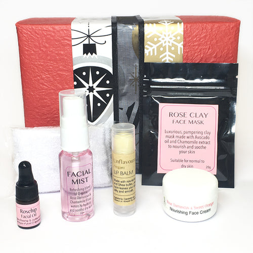 Christmas pamper gift pack for women rose facial